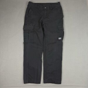 Helly Hansen Pants Mens 34x32 (Fits 34x31) Black Work Cargo Dark Wash Workwear